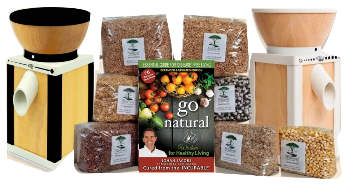 KoMo Mio Black and Natural mill alternatives with the Go Natural book and grain selection. Only one mill is included.