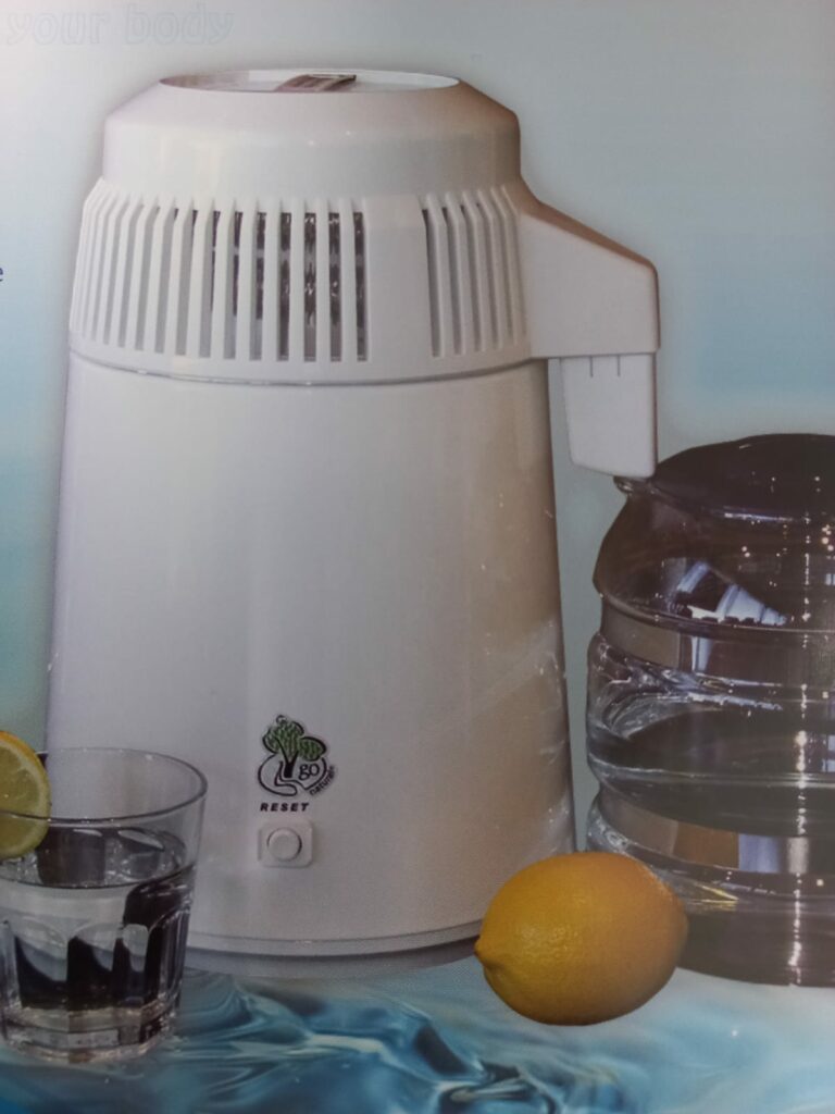 whatsapp image 2023-10-24 at 15.34.38. Go Natural Water Distiller, White with Glass Collector bottle (GCB)
