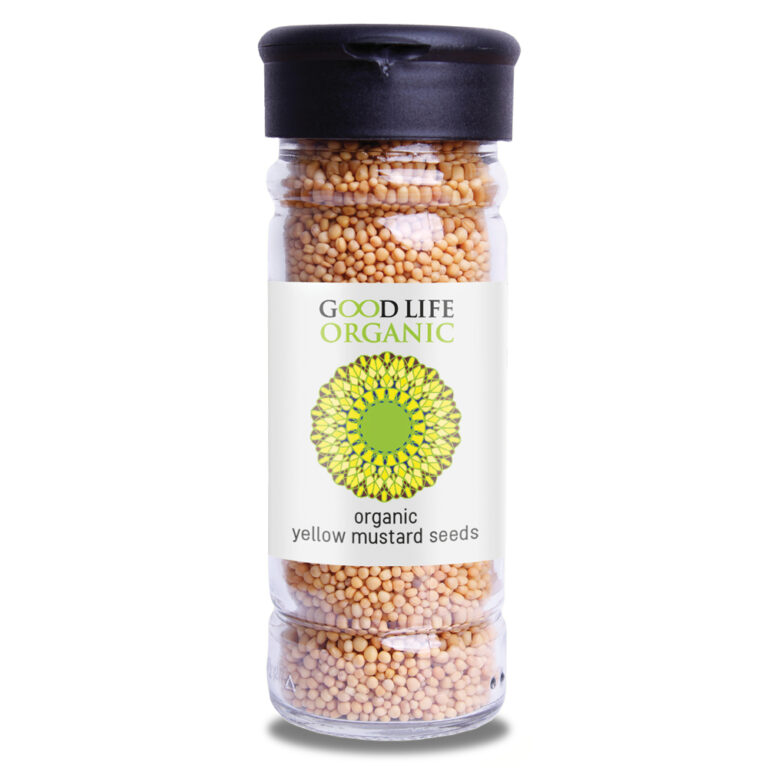 gl_bottle_spice_1000p_yellowmustardseeds. Good Life Mustard Seeds Yellow 70g Organic