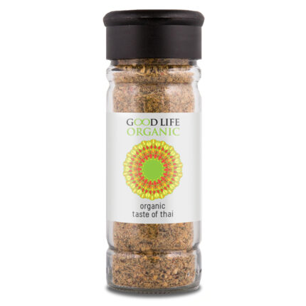 gl_bottle_spiceblend_1000p_tasteofthai. Good Life Organic Taste of Thai 60g