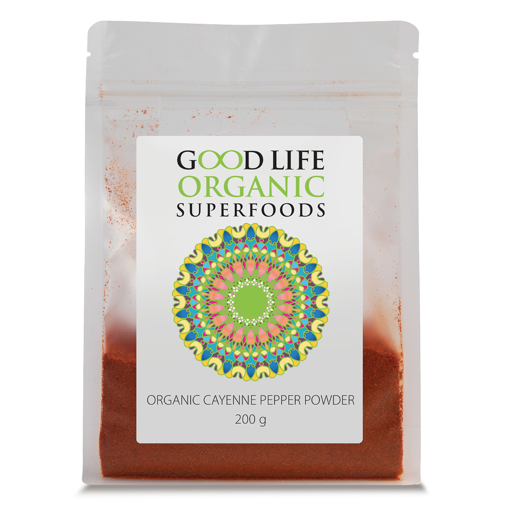 siproduct-2941-3250-a378aa2c948d3a6ca078b37c5454b0ee6715dbd1 gl_genericsuperfood_1000p_cayennepepperpowder. Good Life Organic Cayenne Pepper 200g