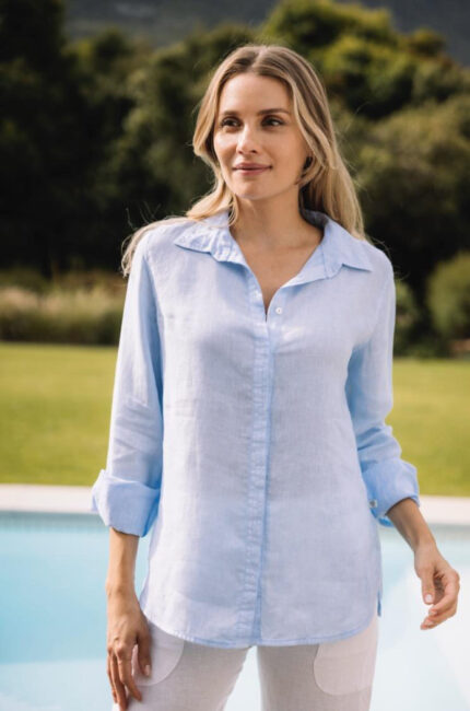 570b7ed6-dbc0-4882-aed4-3620346692f6. CONCEALED FRONT LINEN SHIRT