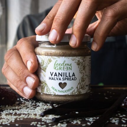 halva-spread-vanilla-250ml. Feed Me Green Vanilla Halva Spread 250ml