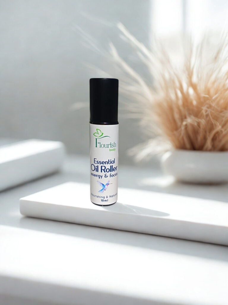 flourish body essential oil roller energy & focus. Flourish Body Essential Oil Roller for Energy & Focus | Natural Aromatherapy Blend 10ml